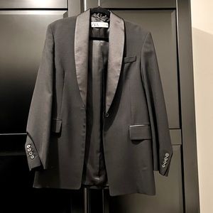 ZARA Satin Lapel Tuxedo Blazer